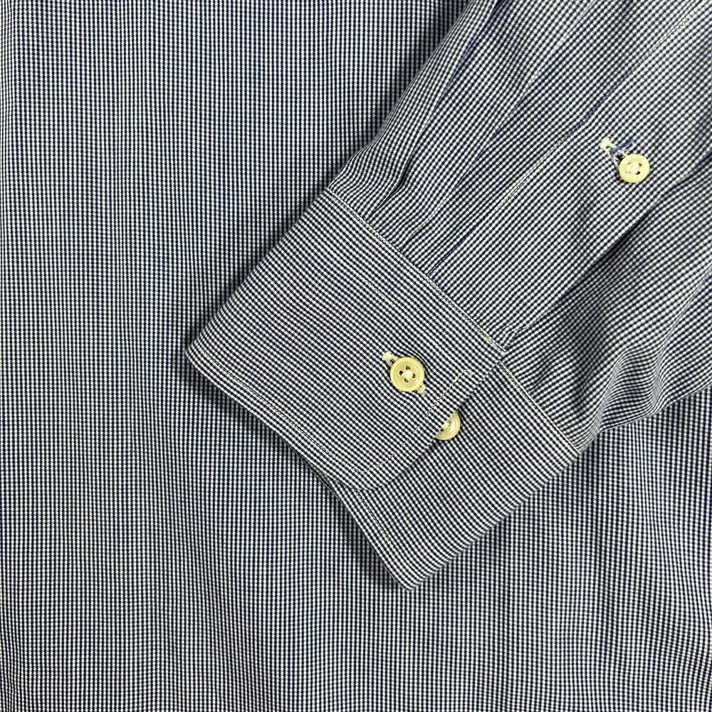 Polo Ralph Lauren Shirt Mens 16.5 34/35 Blue‎ Check Long Sleeve Button Up Andrew